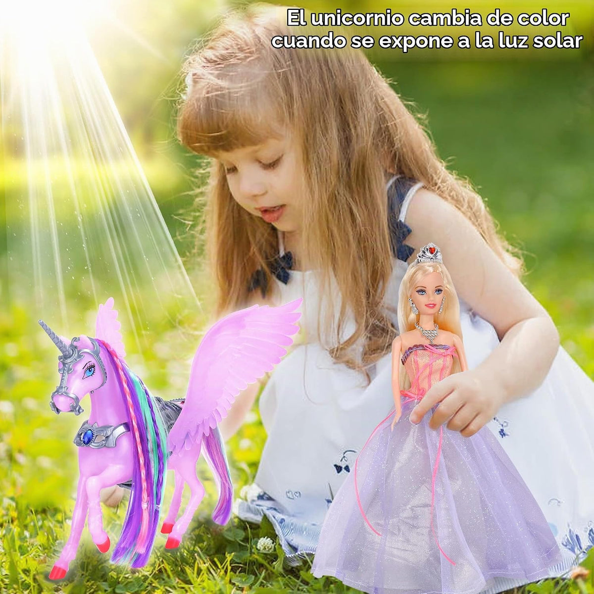 Bettina Muñeca de princesa de unicornio y cuento de hadas que cambi...