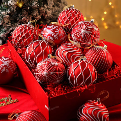 Lanpn 12 bolas de Navidad grandes de 4 pulgadas, decoraciones colga...