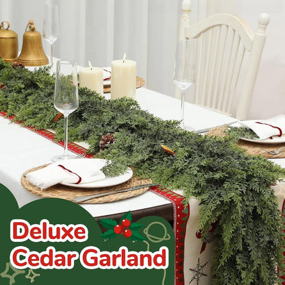 Tasruwat Guirnalda de cedro de Navidad extra completa de 15 pies, g...