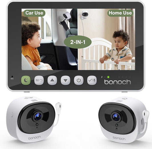 bonoch Monitor de bebé de doble uso para el hogar 2 en 1, visión cl...