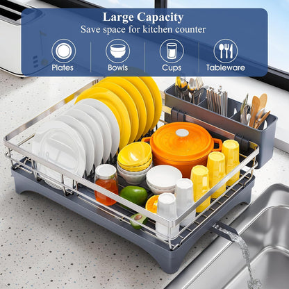 SNTD Escurridor de platos para encimera de cocina, 11.8 pulgadas de...