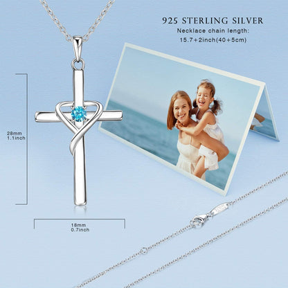 AmorAime Collar con cruz de plata de ley 925 para mujeres y hombres...