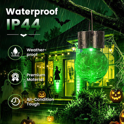 GIGALUMI Luces solares de Halloween Linternas solares colgantes al...