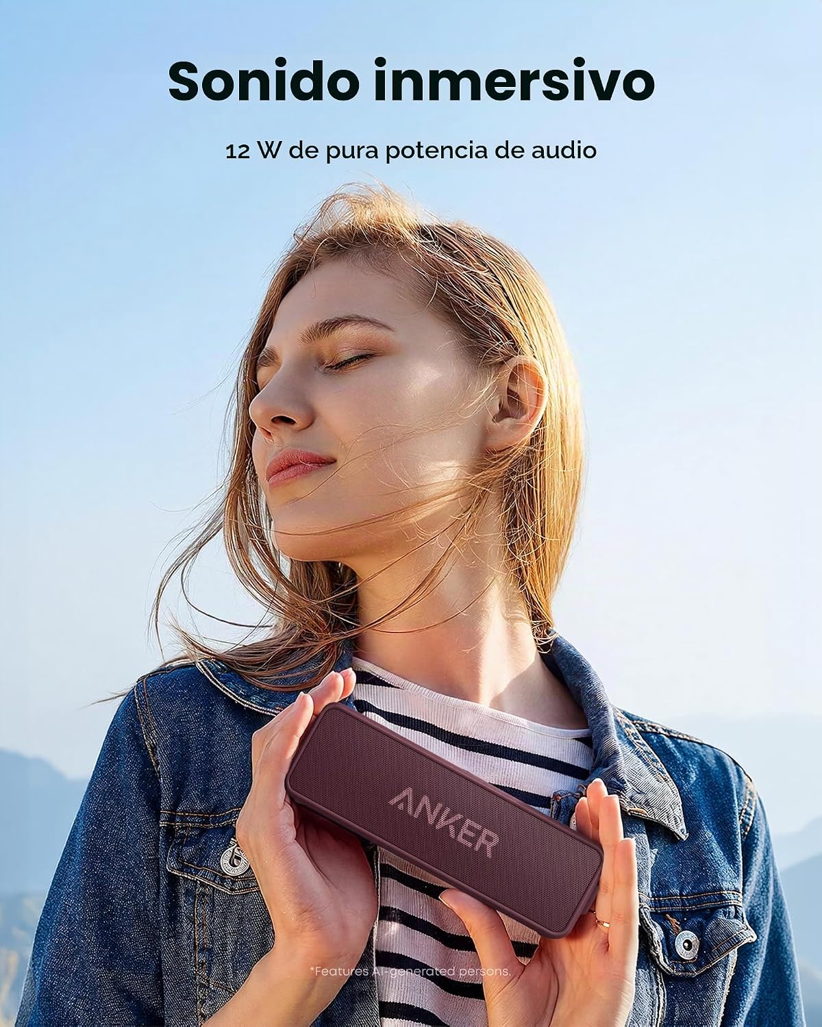 Anker Soundcore 2 Altavoz Bluetooth portátil, 24 horas de reproducc...