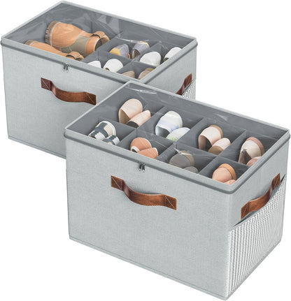 Paquete de 2 organizadores de zapatos para armario, almacenamiento...