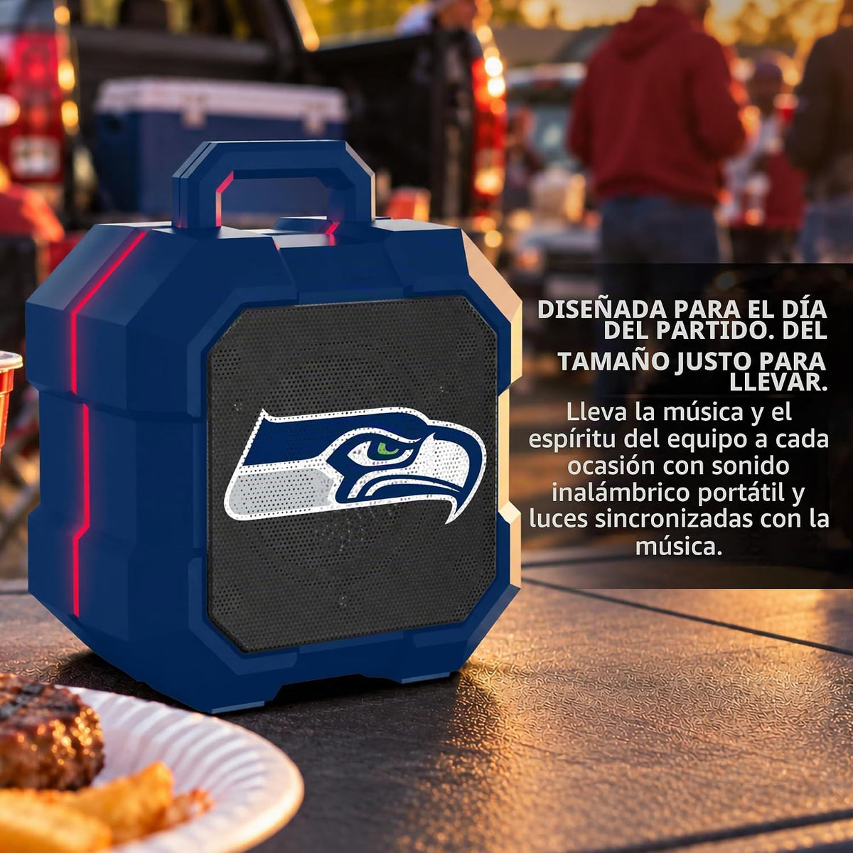 SOAR NFL Shockbox - Altavoz Bluetooth inalámbrico LED, resistente a...