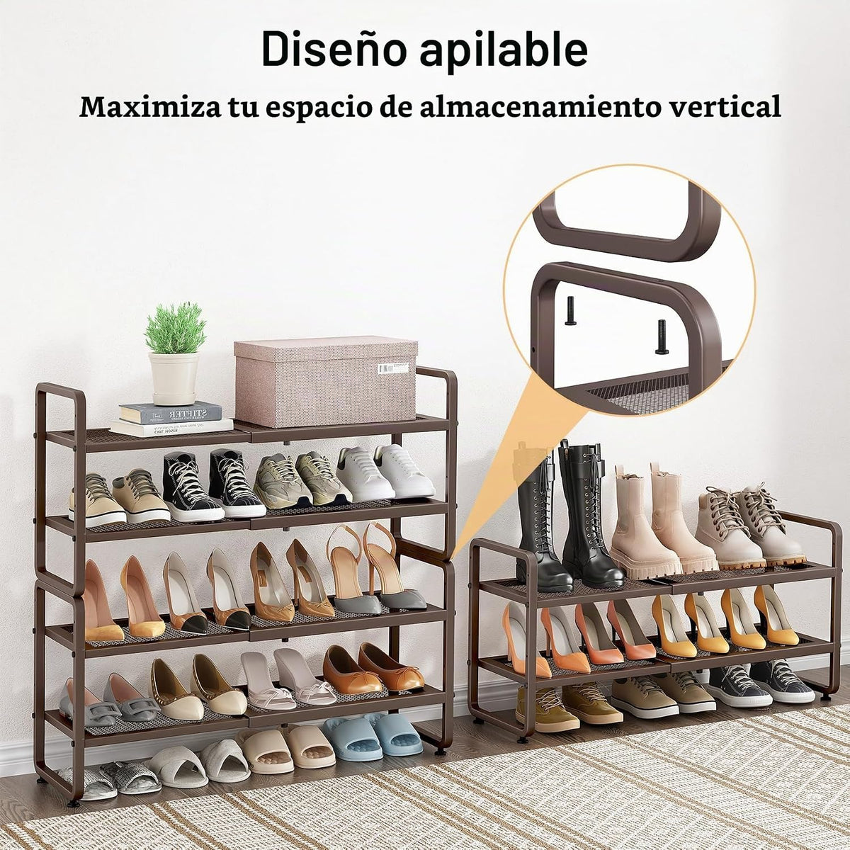 SNTD Zapatero \u2013 Organizador de zapatos expandible para armario...