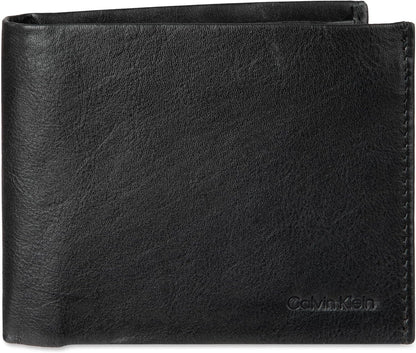 Calvin Klein Billetera plegable minimalista de cuero RFID para homb...