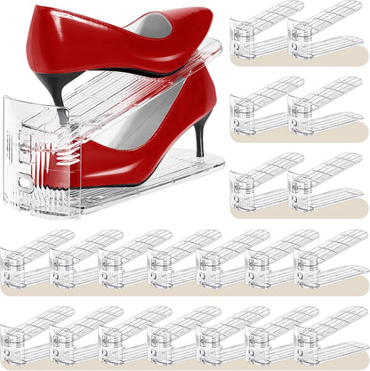 Tgzwme Organizador de ranuras para zapatos, paquete de 20, apilador...