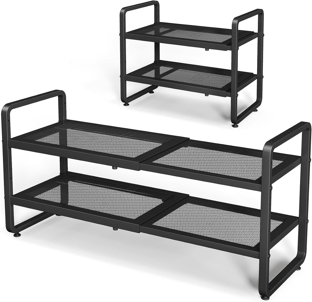 Zapatero de metal expandible para armario, entrada y garaje, 2 nive...