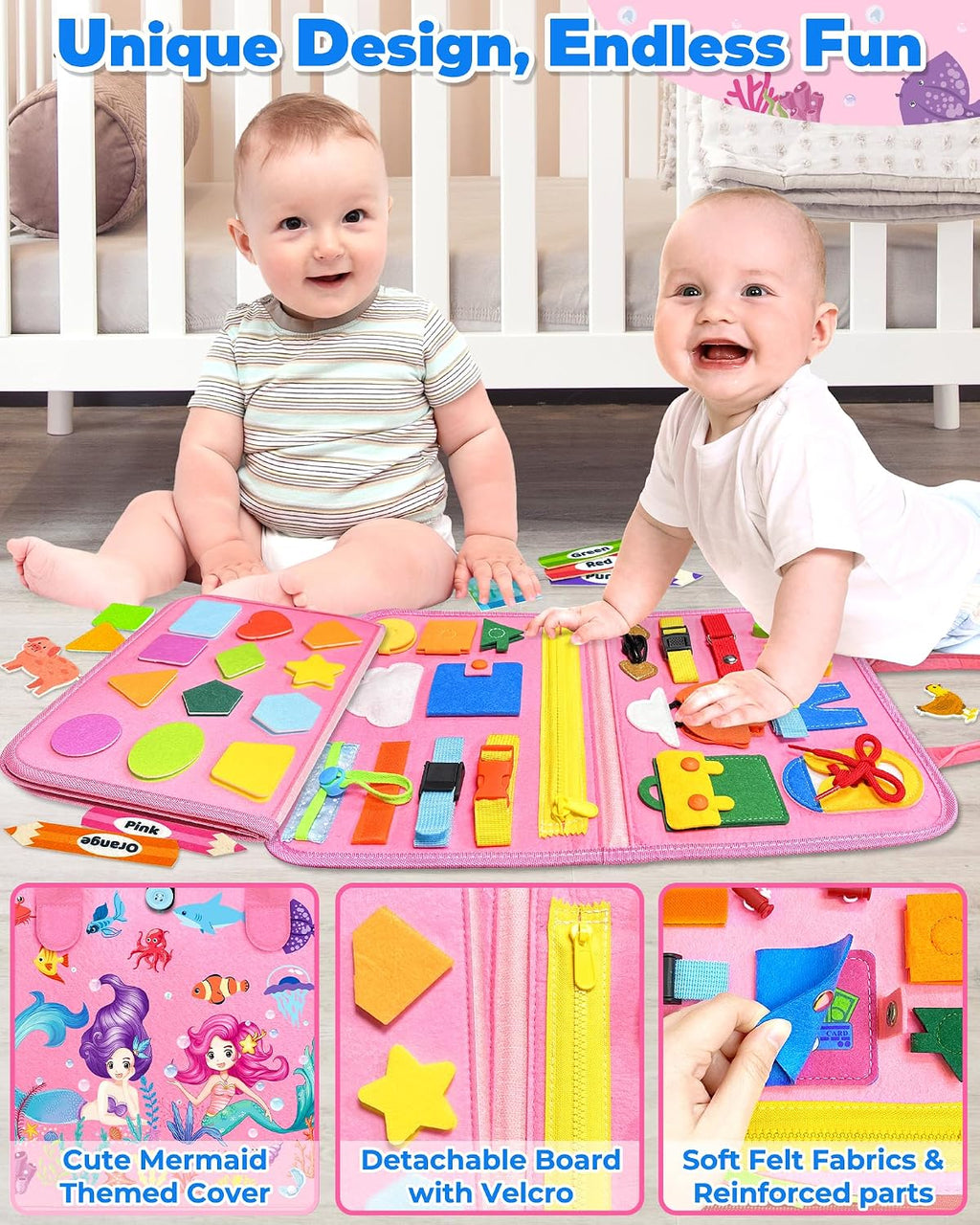 Gojmzo - Tablero de actividades Montessori, para niñas de 1, 2, 3 o...