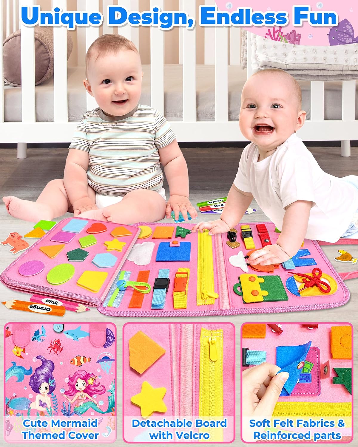 Gojmzo - Tablero de actividades Montessori, para niñas de 1, 2, 3 o...