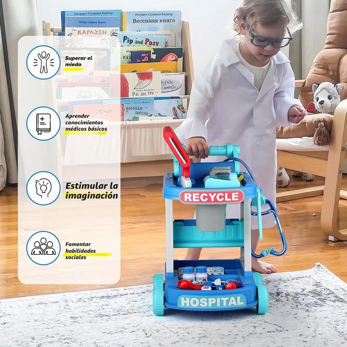 Liberry - Kit médico para niños pequeños, juguete para niñas y niño...