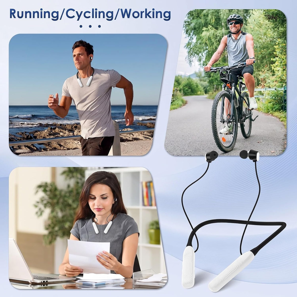 Auriculares Bluetooth con banda para el cuello, auricular Bluetooth...