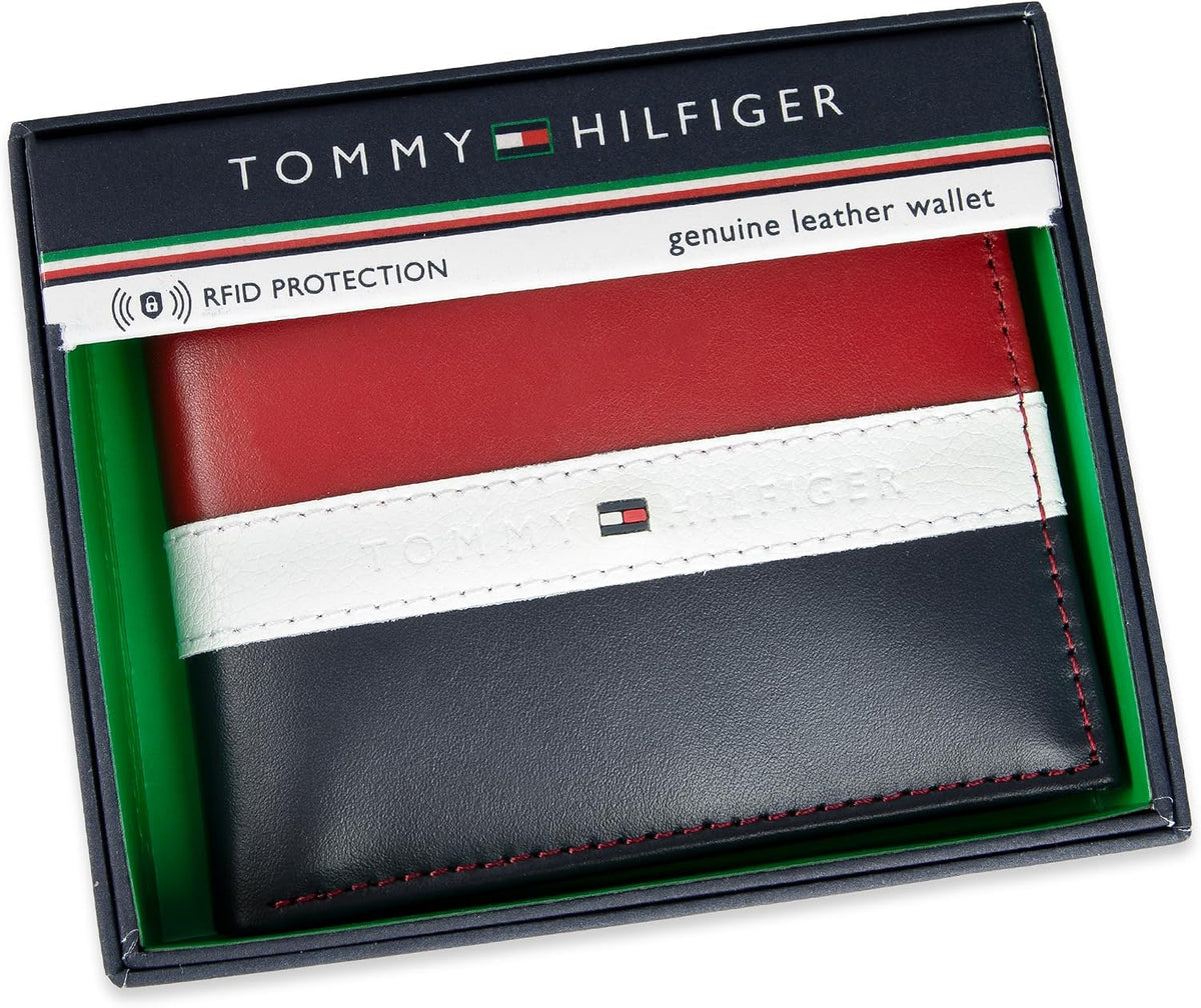 Tommy Hilfiger Cartera Passcase para hombre con ventana de identifi...