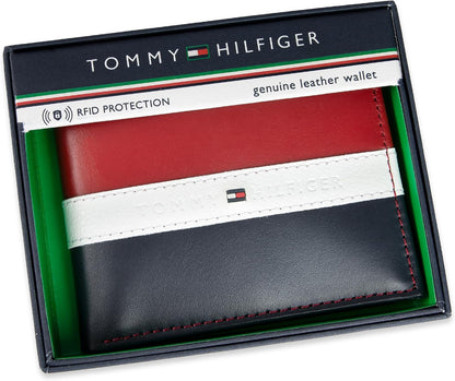 Tommy Hilfiger Cartera Passcase para hombre con ventana de identifi...