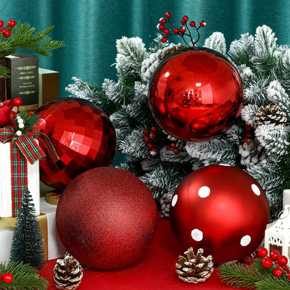 Tigeen - 4 adornos de bolas de Navidad grandes de 6 pulgadas | Ador...