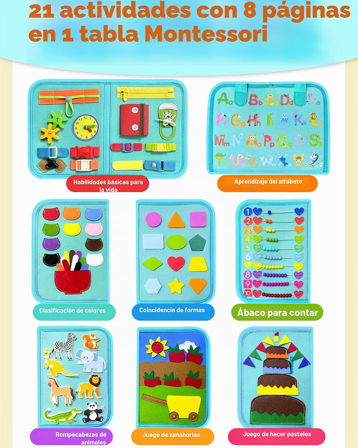 Exorany Tablero Ocupado Juguetes Montessori para Niño Niña Regalos...