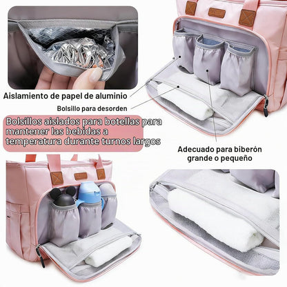 FHELAD Bolsa de pañales para mujer, bolsa de pañales para bebé 16L...