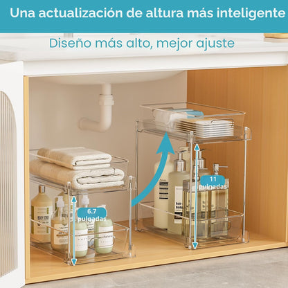Vtopmart - Paquete de 2 organizadores extraíbles para debajo del fr...