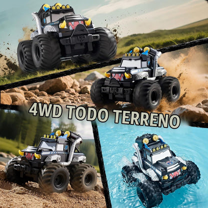 Calefwe - Coche de control remoto anfibio 3 en 1, barco a control r...