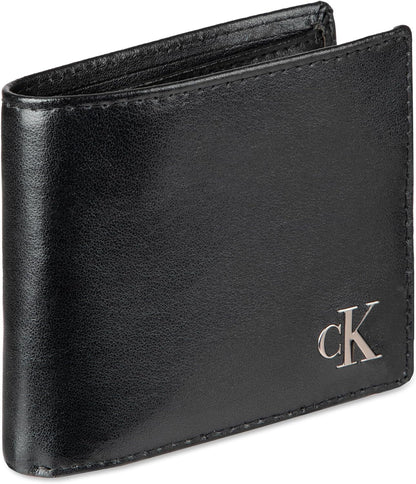 Calvin Klein Billetera plegable minimalista de cuero RFID para homb...
