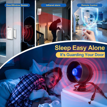 Kit de sistema de alarma de seguridad WiFi, inalámbrico de 120 db,...