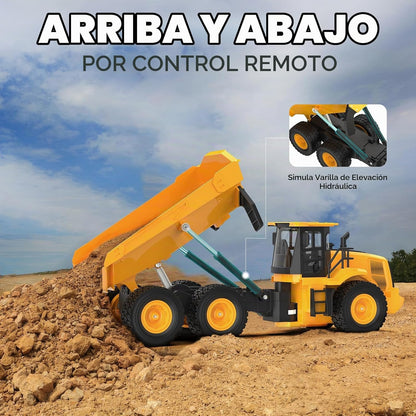 KIDDITOY Camión volquete RC de 15.4 pulgadas para niños, vehículo d...