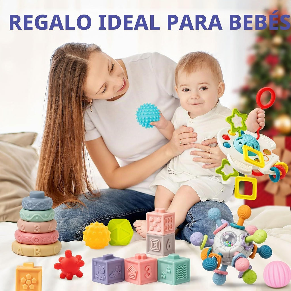Juguetes para Bebés de 6 a 12 Meses, Juguetes Montessori 5 en 1 par...