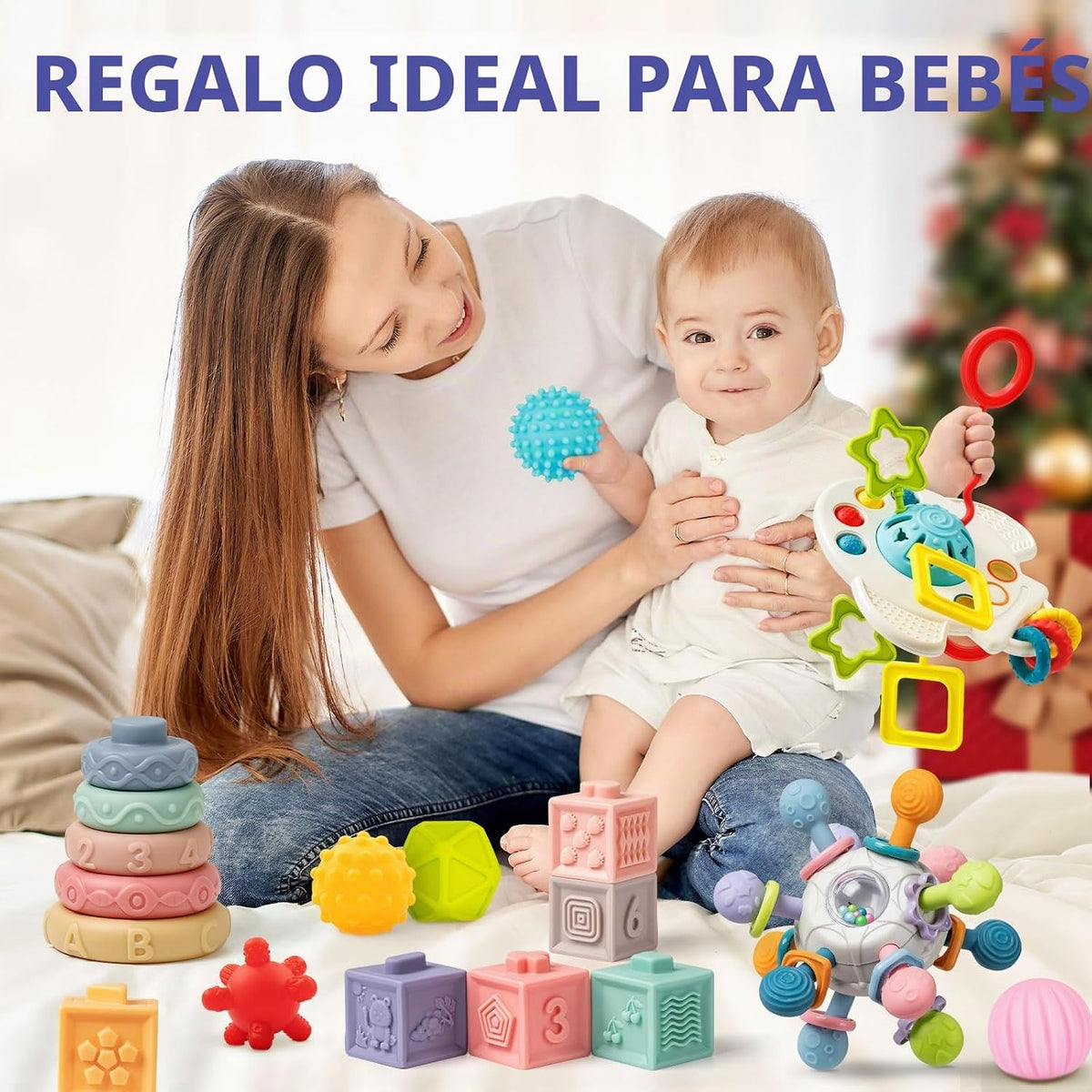 Juguetes para Bebés de 6 a 12 Meses, Juguetes Montessori 5 en 1 par...