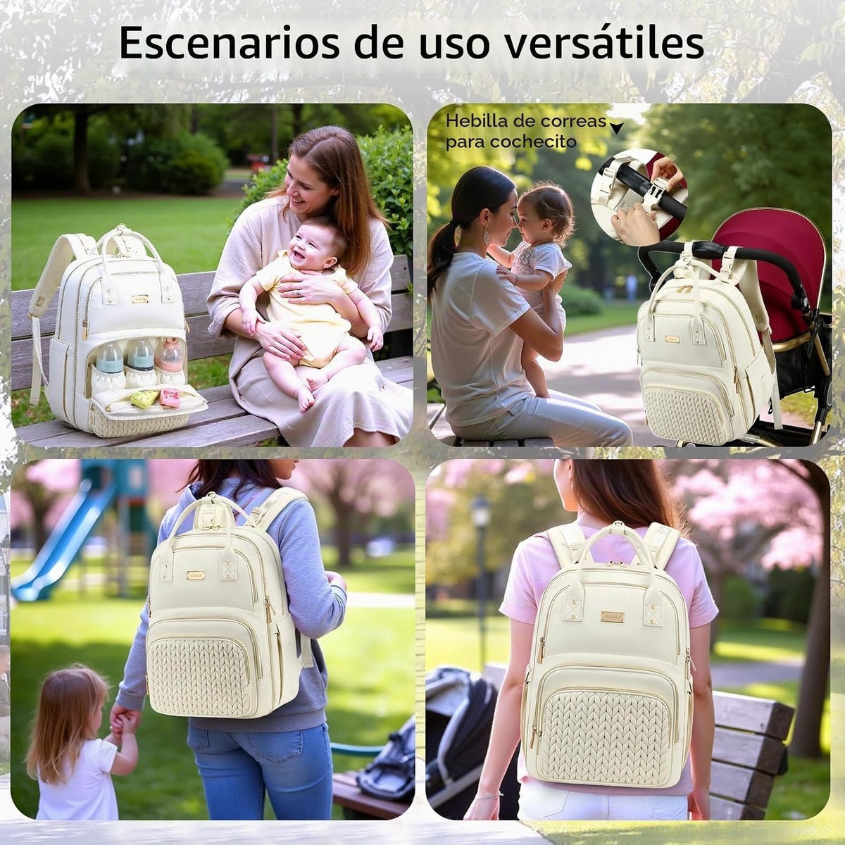 AIJIEKE Mochila para pañales, Mochila para pañales multifuncional g...