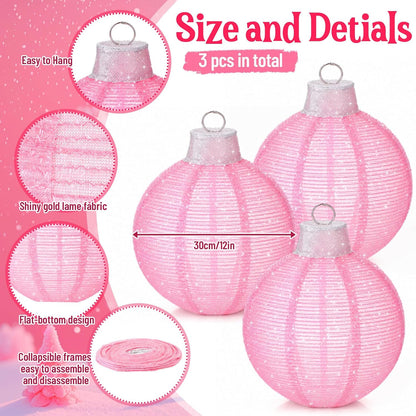 3 bolas de Navidad grandes de 12 pulgadas para exteriores, con purp...
