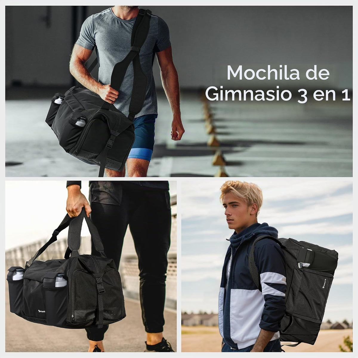 Bolsa de gimnasio Kookoomia con compartimento para zapatos y bolsil...