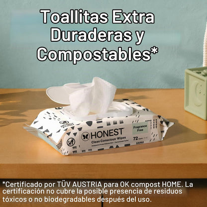 The Honest Company - Toallitas limpiadoras para bebé con 99% de agu...