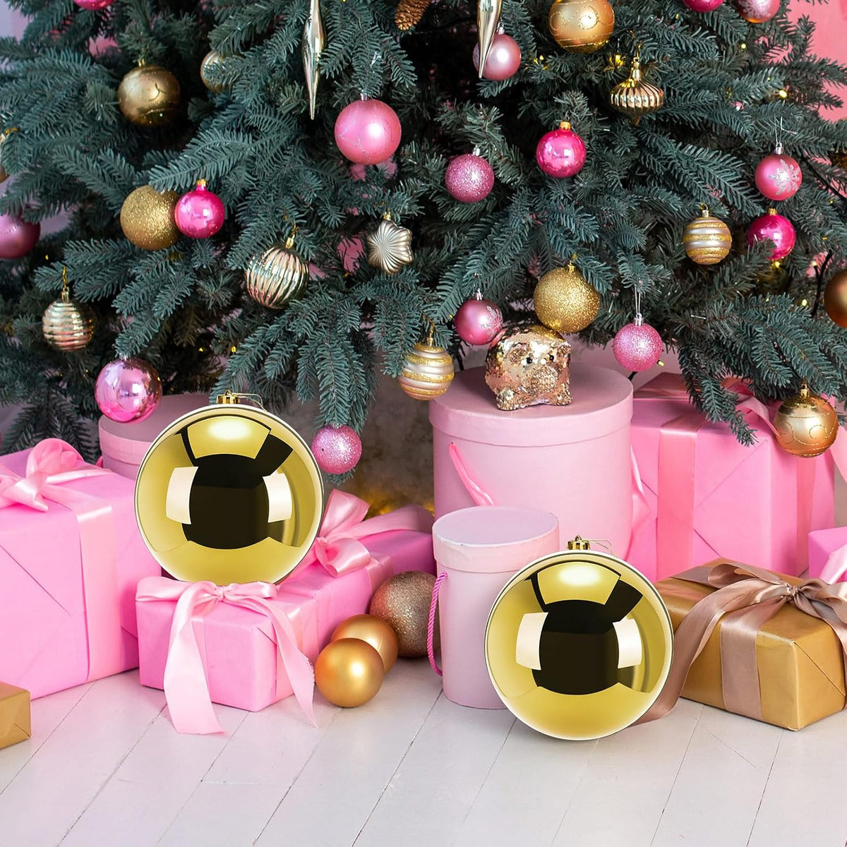 Zubebe 4 piezas Adornos de bola de Navidad extra grandes de 8"...