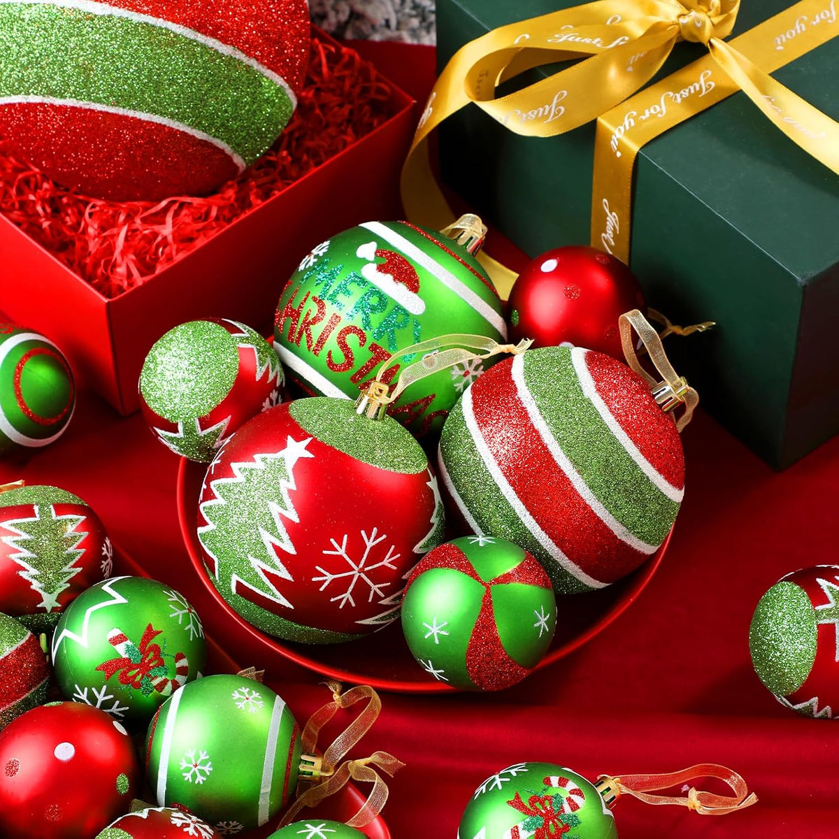 Lanpn 6 piezas de adornos de Navidad extra grandes de 6 pulgadas pa...