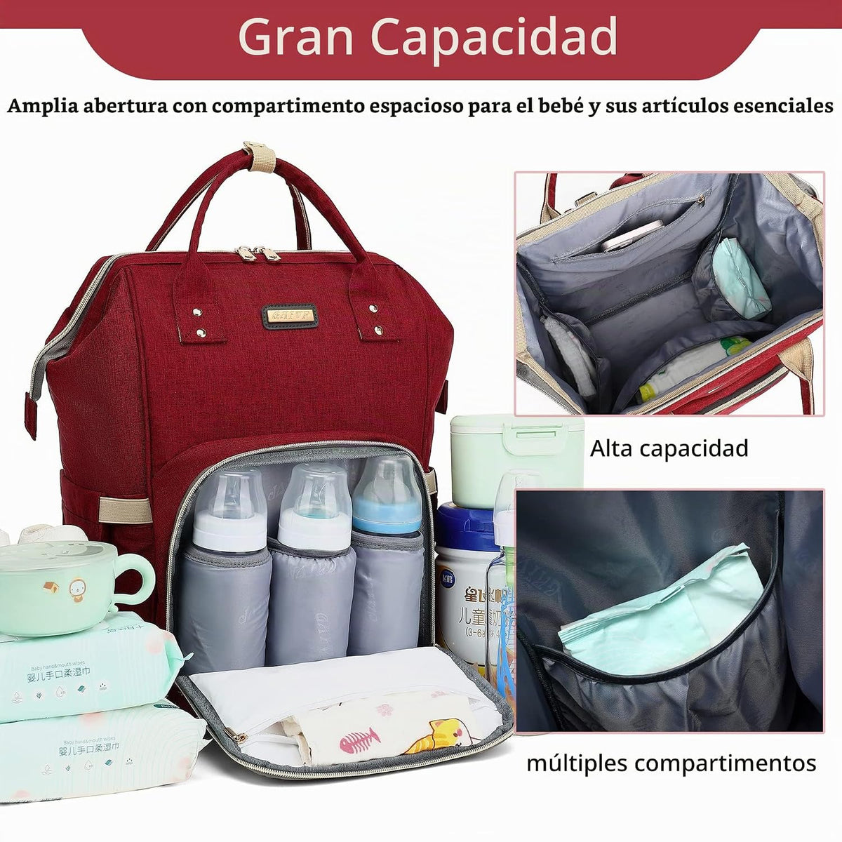 GAIVP Mochila para pañales, bolsas de pañales para bebés, niñas y n...