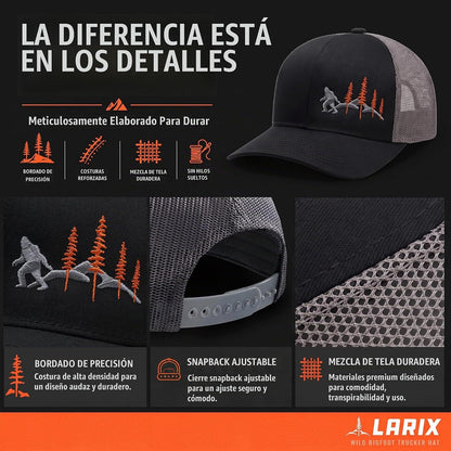 LARIX Trucker Hat Men - Gorra Snapback con parte trasera de malla t...