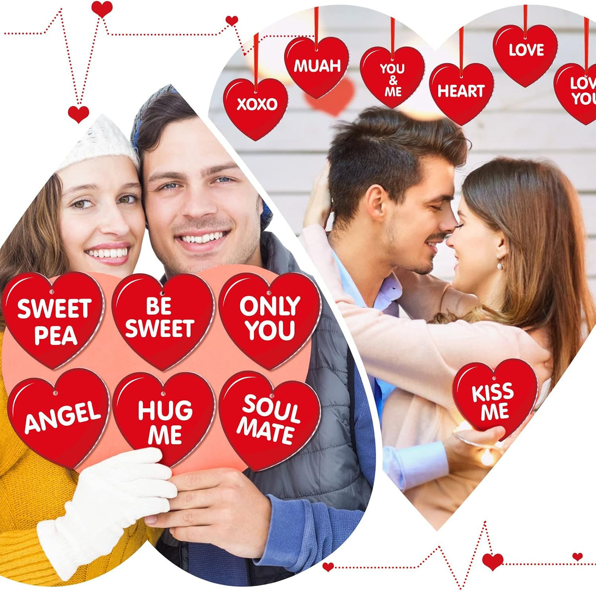 Rtteri 30 adornos de corazón colgantes para el día de San Valentín...