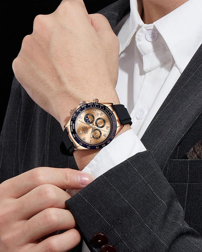 OLEVS Relojes de pulsera analógicos de cuarzo para hombre, cronógra...