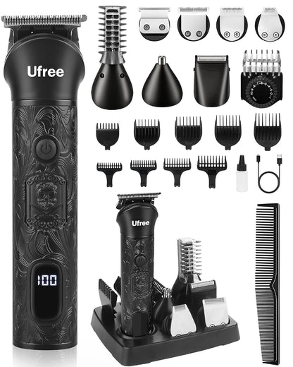 Ufree Recortadora de barba 7 en 1 para hombres, afeitadora eléctric...