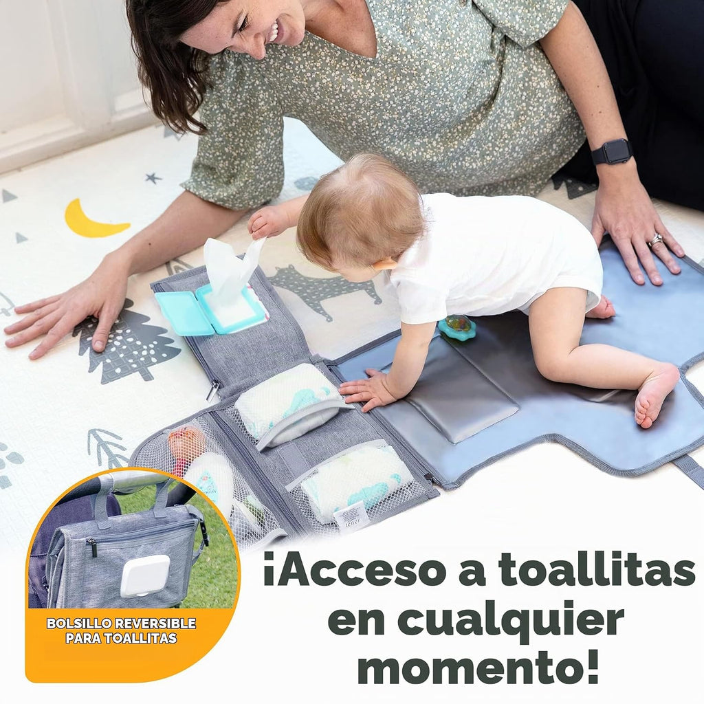 Kopi Baby - Cambiador de pañales portátil con bolsillo para toallit...