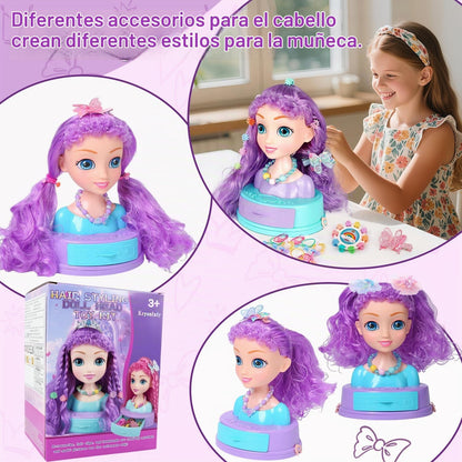 Kryonixty Maquillaje de cabeza de muñeca 4 en 1 para peinar el cabe...