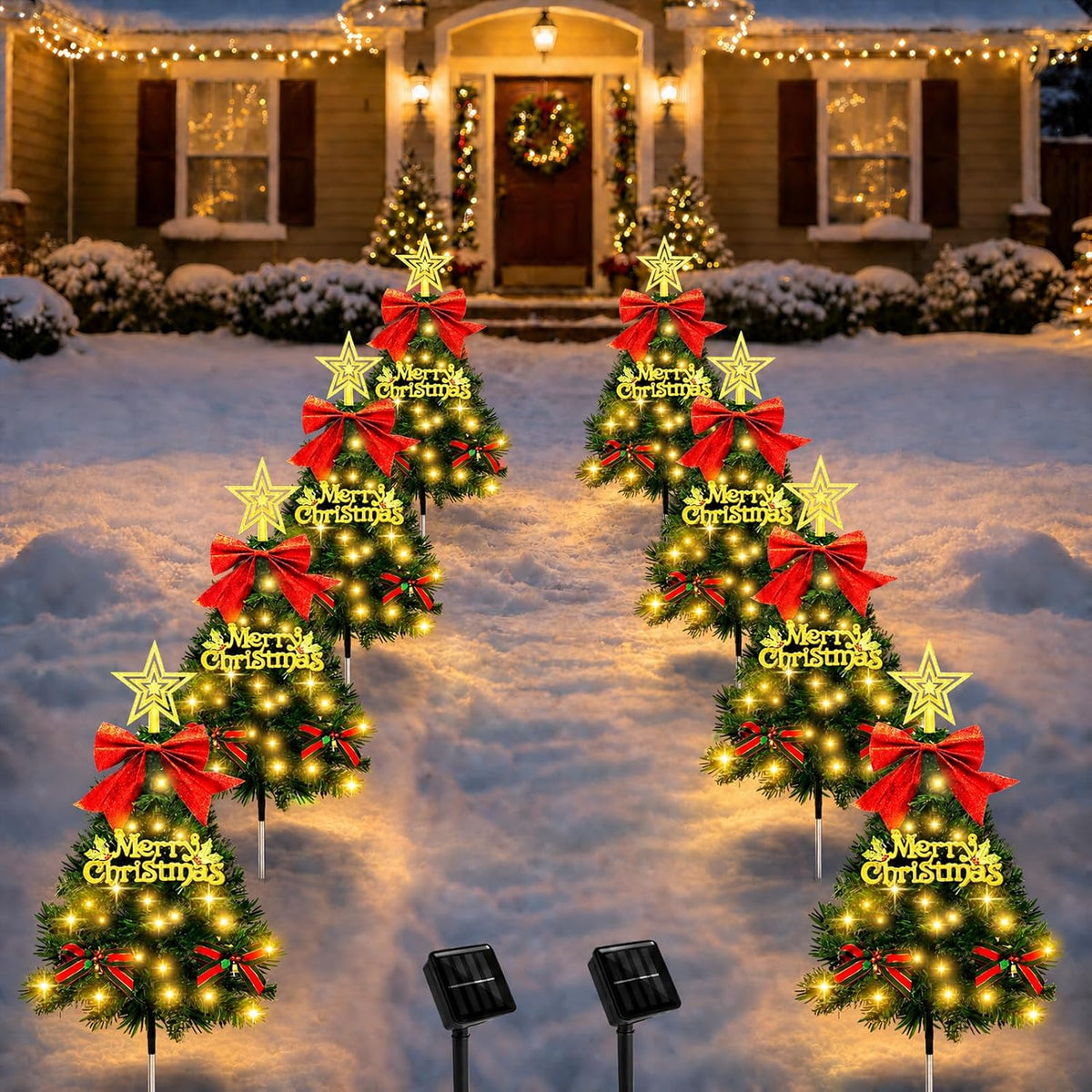 TAILERRI Luces solares para camino para árbol de Navidad, decoracio...