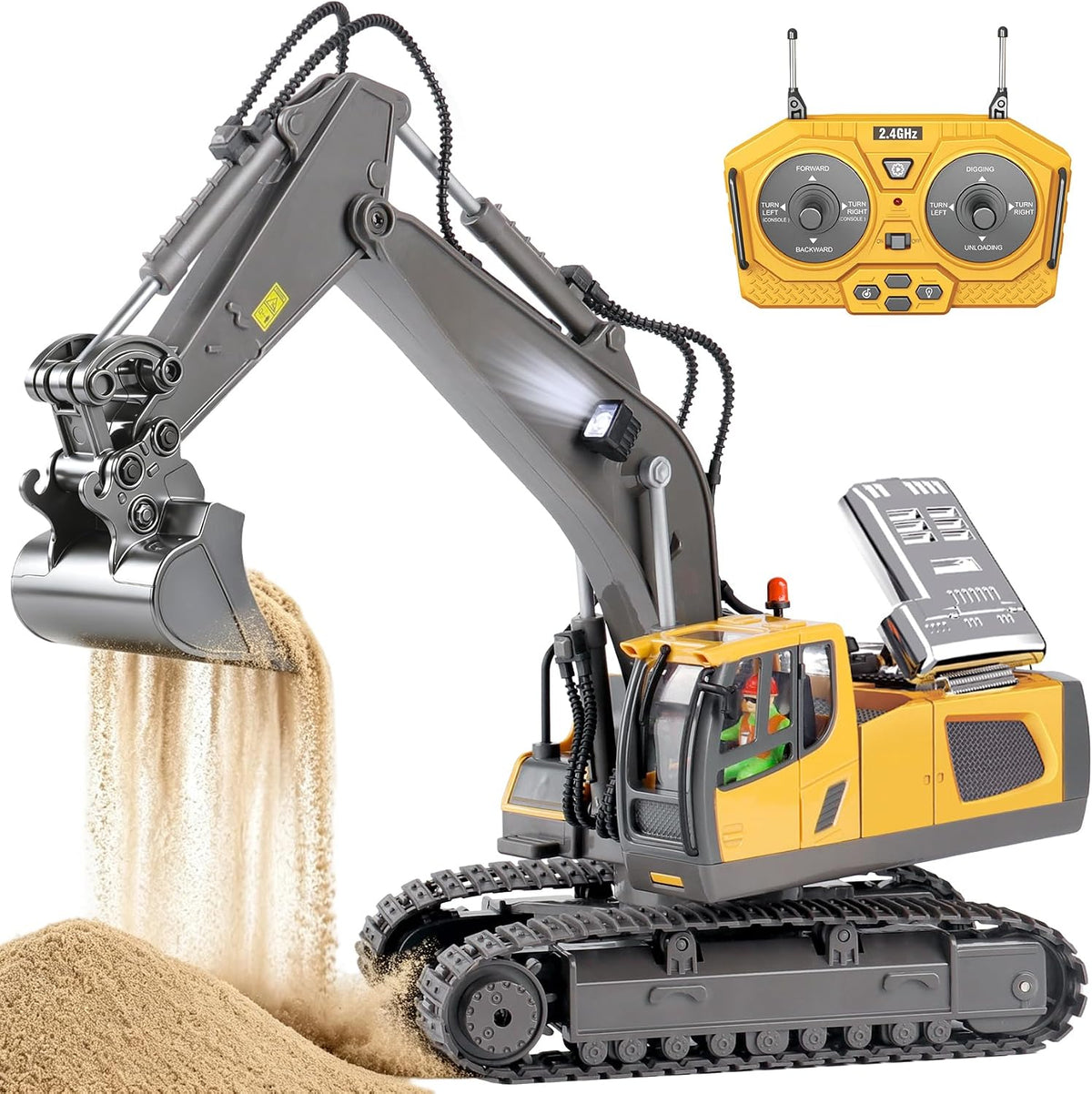 PREPOP Juguete de Excavadora con Control Remoto para niños de 6 a 1...