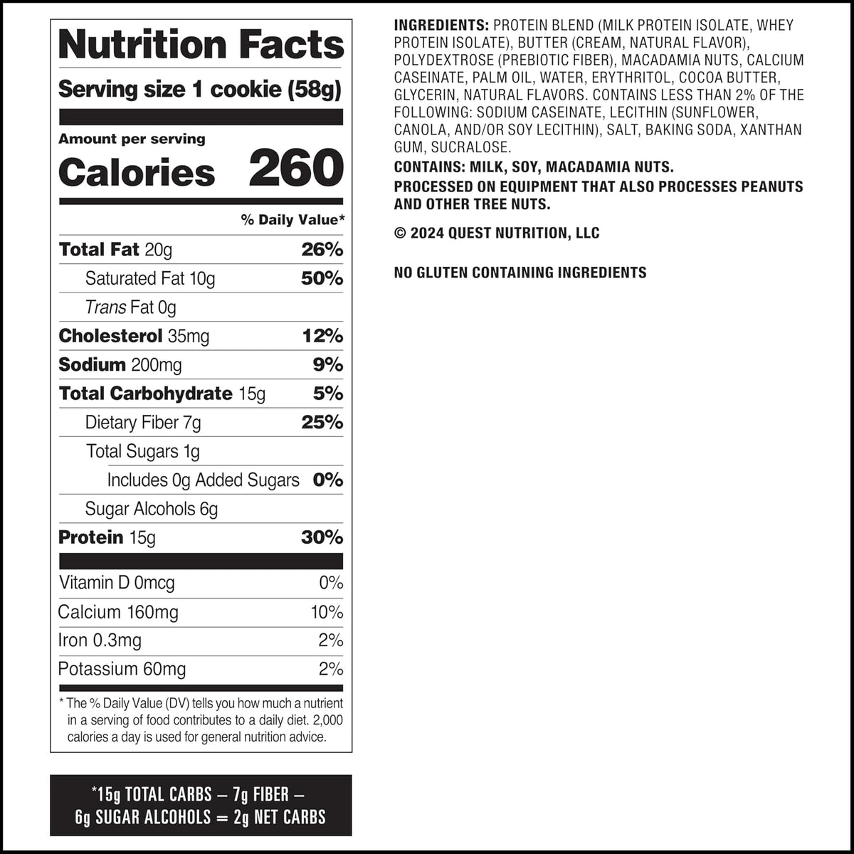 Quest Nutrition - Galletas de macadamia de chocolate blanco, 0.51 o...