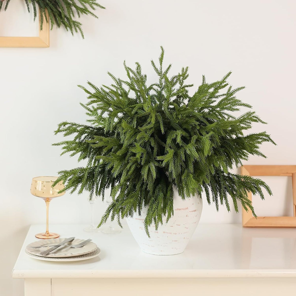 20 ramas de pino Norfolk artificiales de 18 pulgadas para Navidad |...