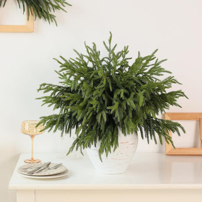 20 ramas de pino Norfolk artificiales de 18 pulgadas para Navidad |...