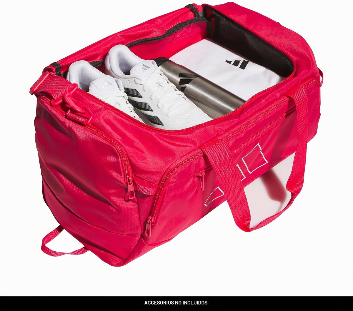 adidas Bolsa de lona Defender, Rosa Podero\/Blanco\/Pequeño 42L, Sm...
