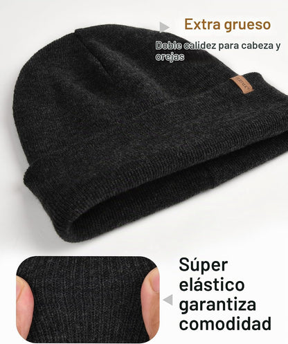 FURTALK Gorro de invierno con forro polar para hombre, doble capa,...